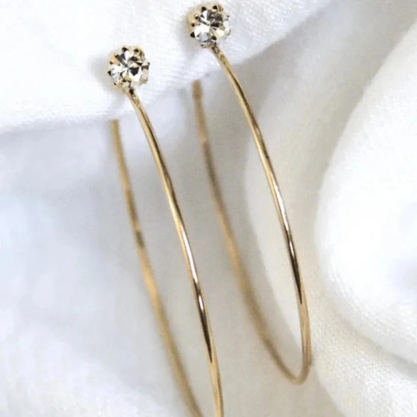 Kinsey Designs | Ashton Gold Tone Hoop Earrings with CZ Crystal Studs