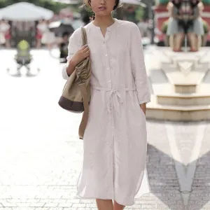 Loose Cotton Shirt Dress  | Zen