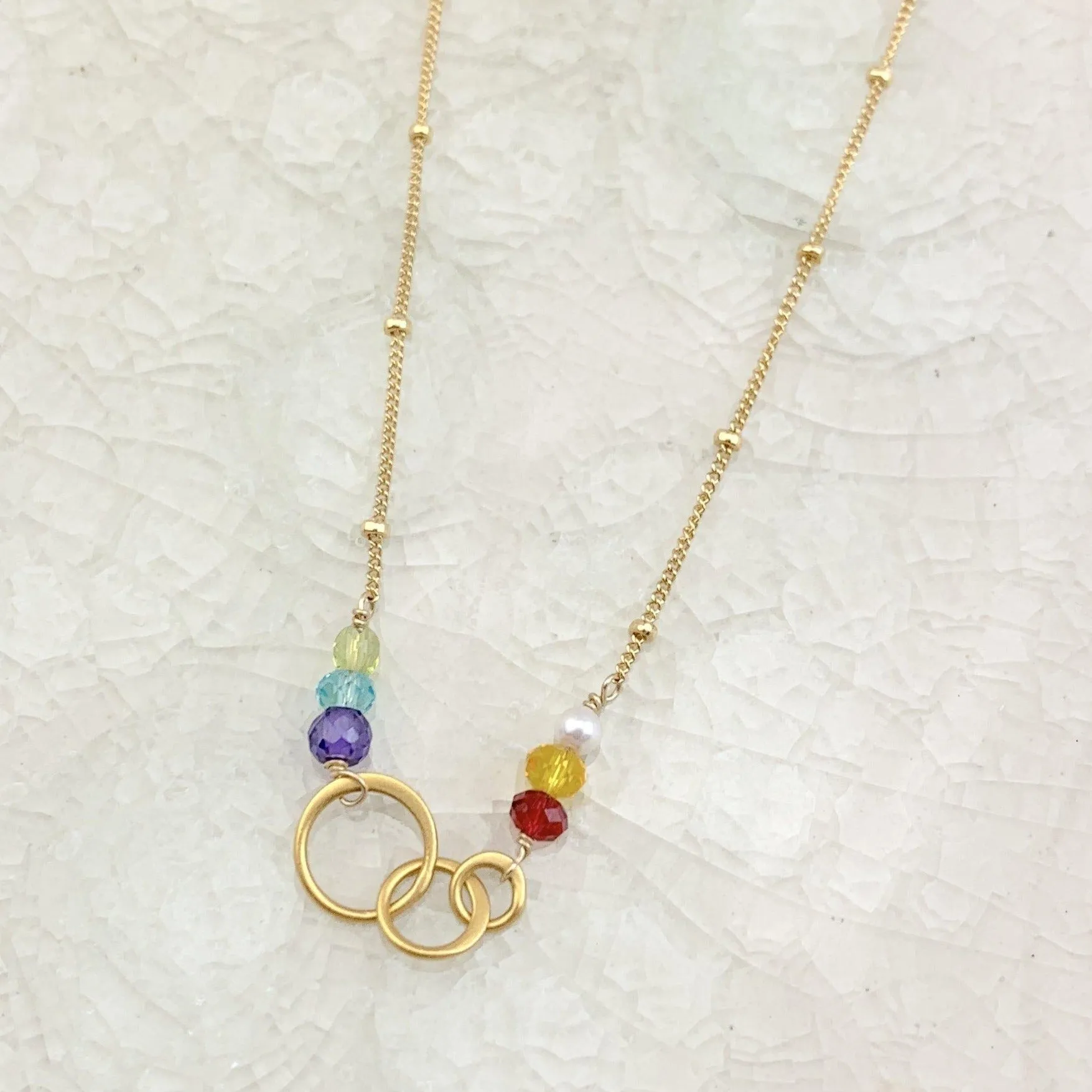 Mini Bubbles Colorful Layering Necklace and Earrings Set