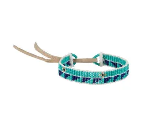 Mixed Pattern Warrior Bracelet - TURQUOISE/NAVY/GOLD