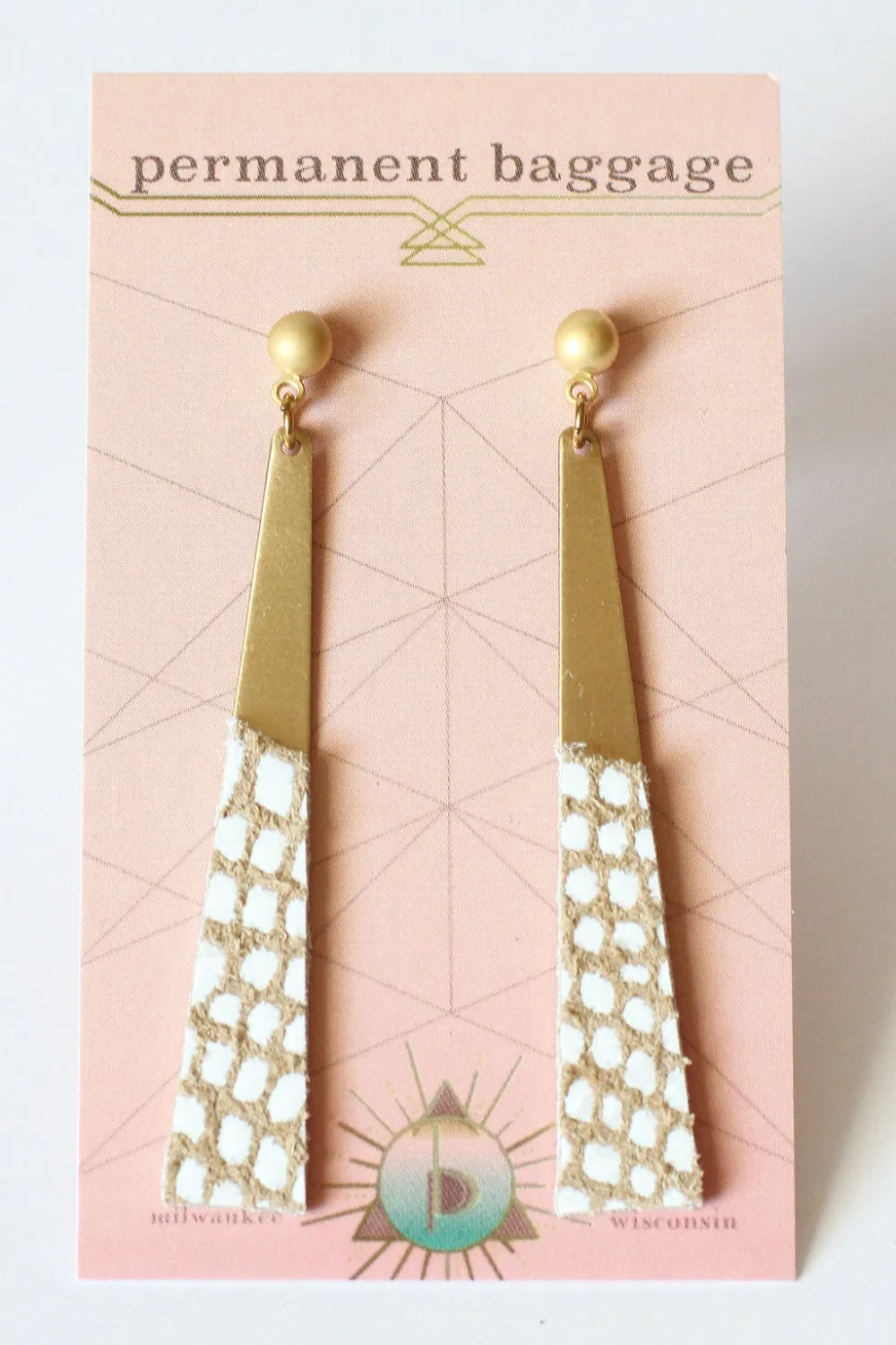 Modern Brass And Leather Dangle Earrings - Edgy With a Hint of Boho Style