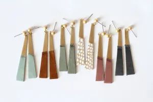 Modern Brass And Leather Dangle Earrings - Edgy With a Hint of Boho Style