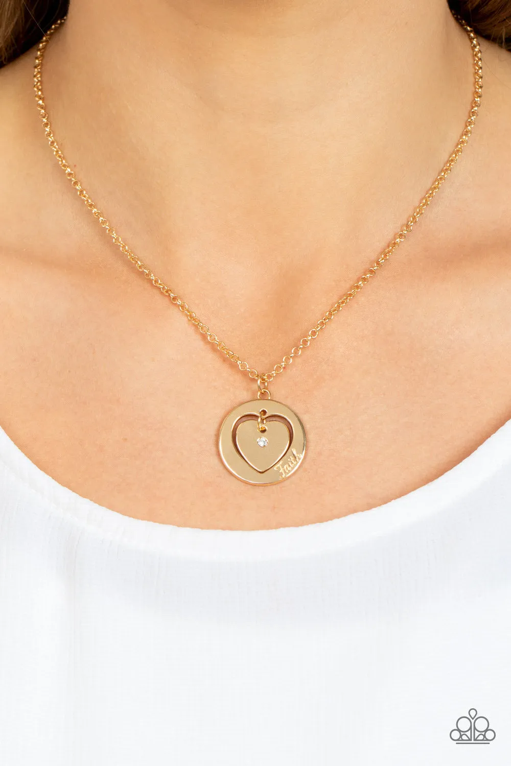 Necklaces Heart Full of Faith - Gold N2317