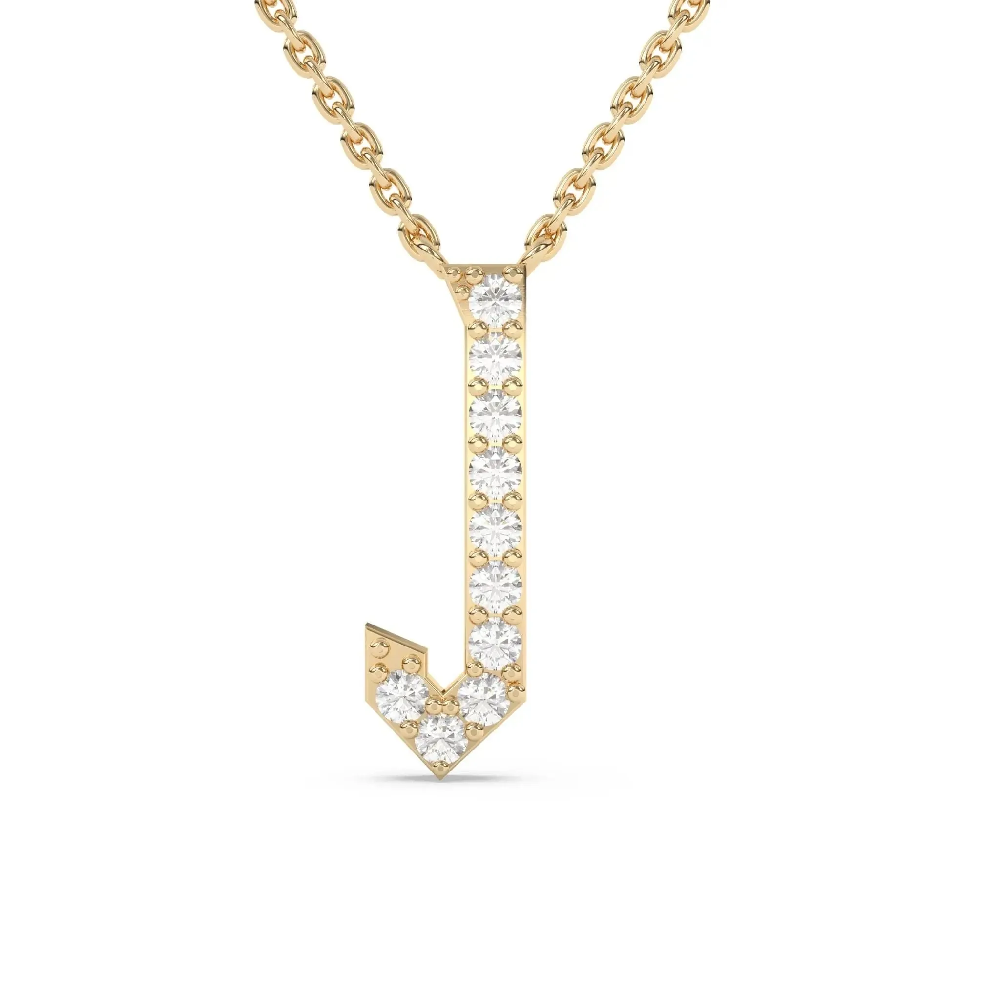 Old English Diamond Initial Necklace