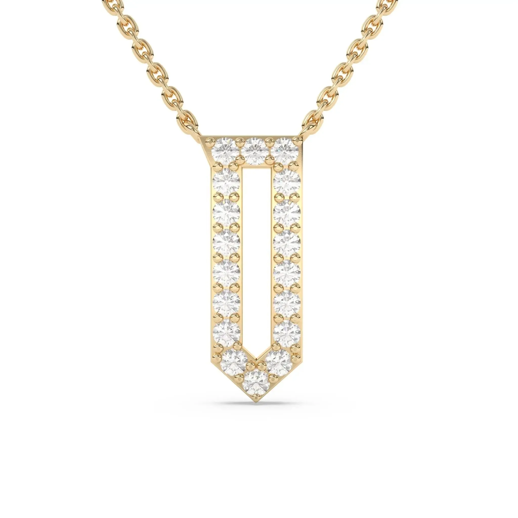 Old English Diamond Initial Necklace