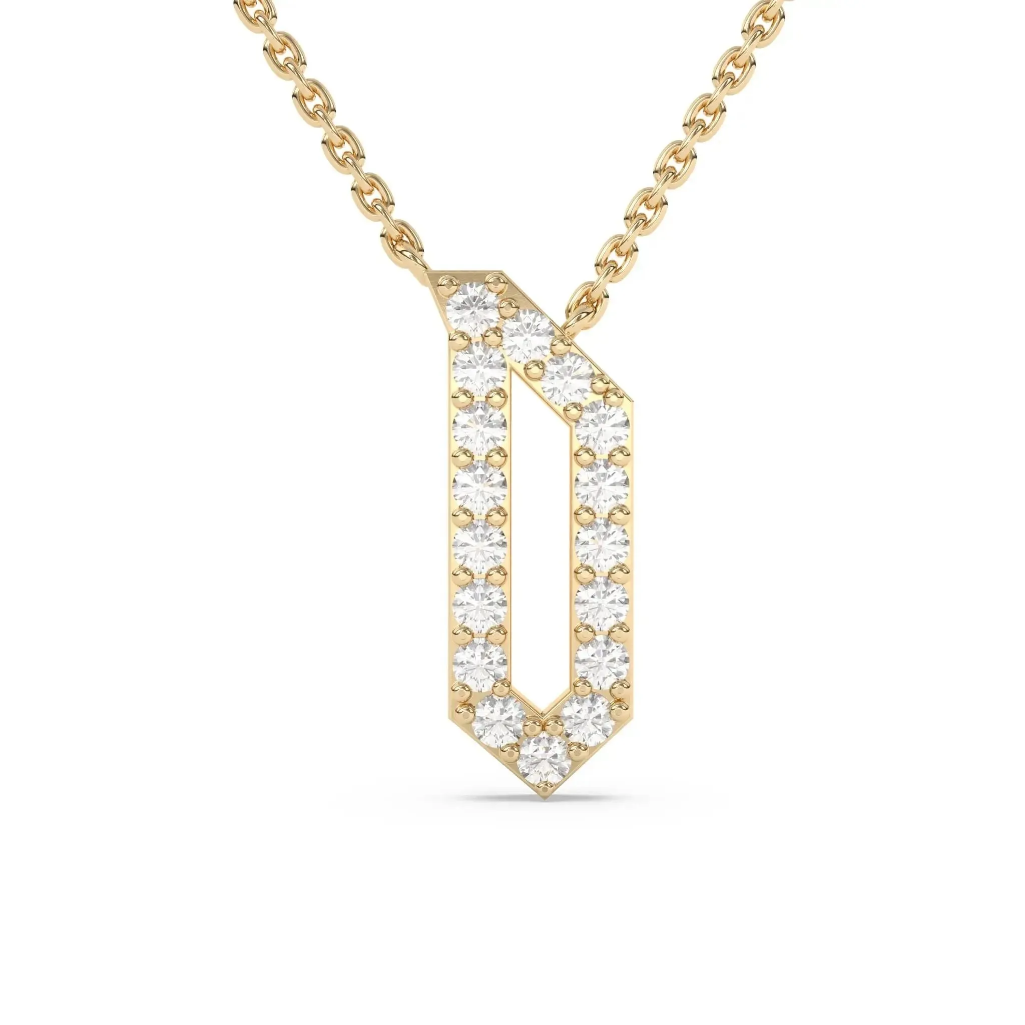 Old English Diamond Initial Necklace