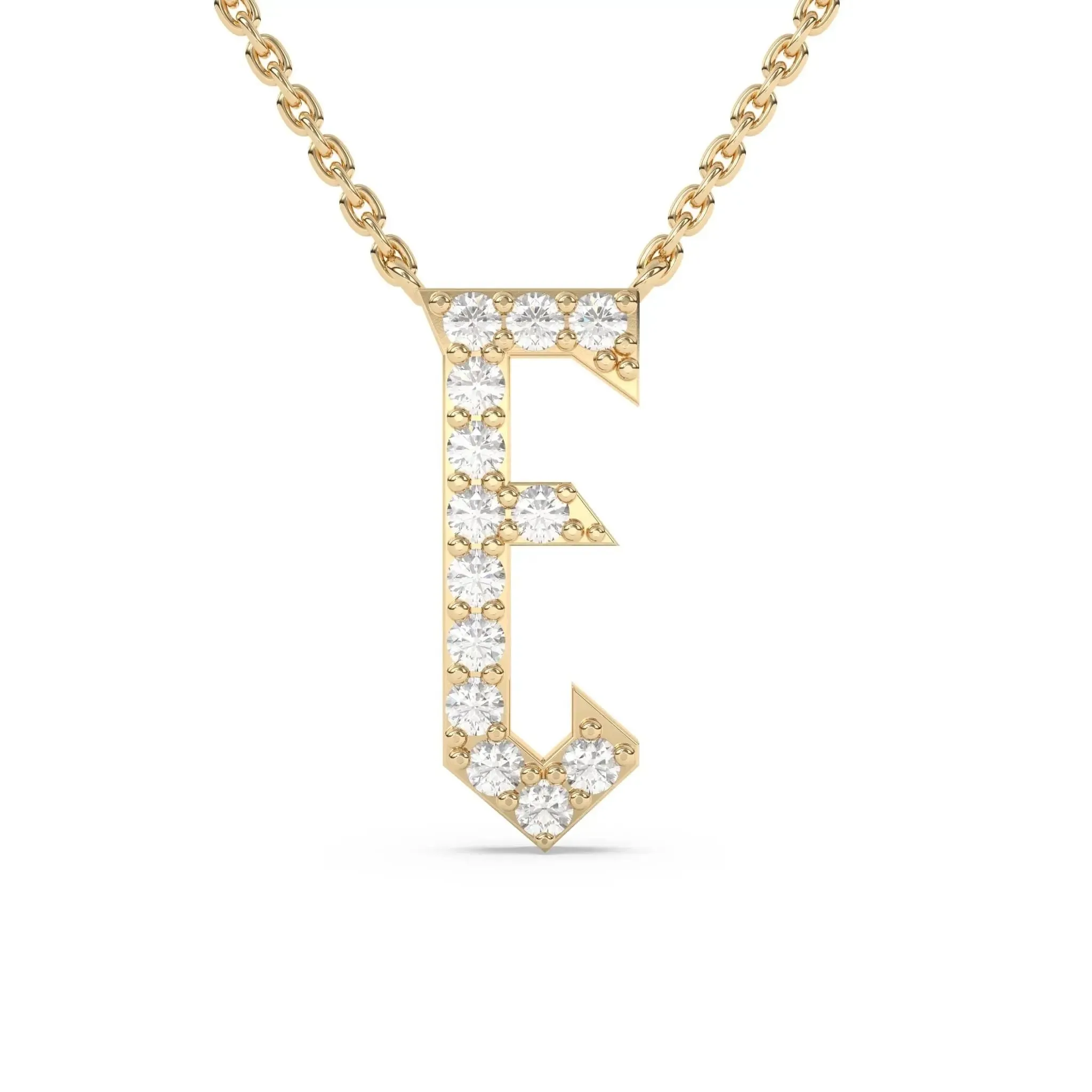 Old English Diamond Initial Necklace