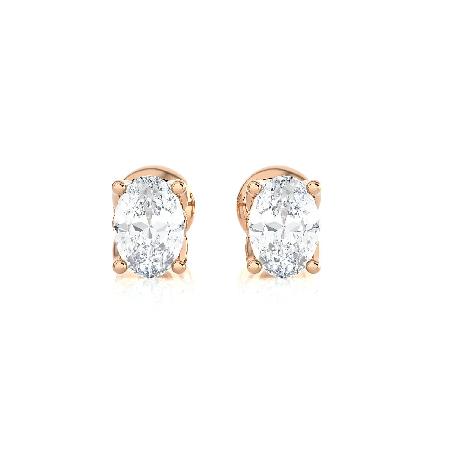 Oval Lab Grown Diamond Solitaire Stud Earrings