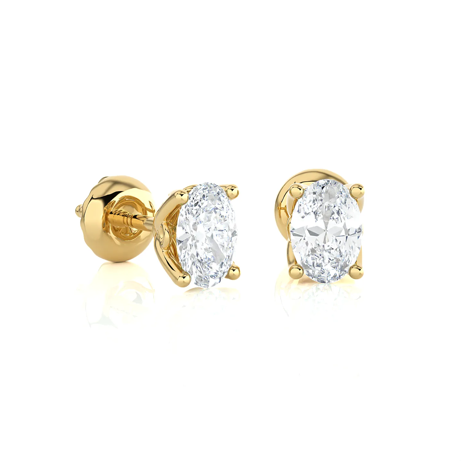 Oval Lab Grown Diamond Solitaire Stud Earrings