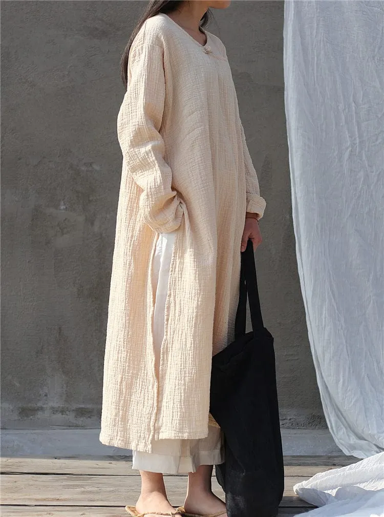 Oversized Cotton Linen Tunic Dress | Zen