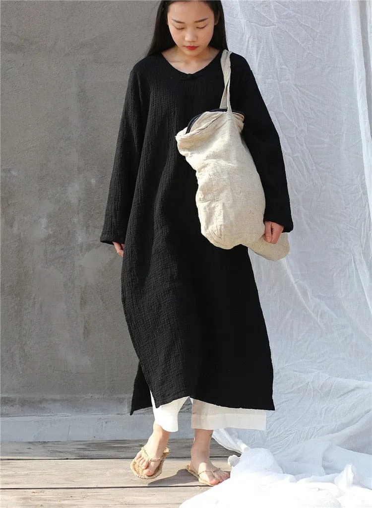 Oversized Cotton Linen Tunic Dress | Zen