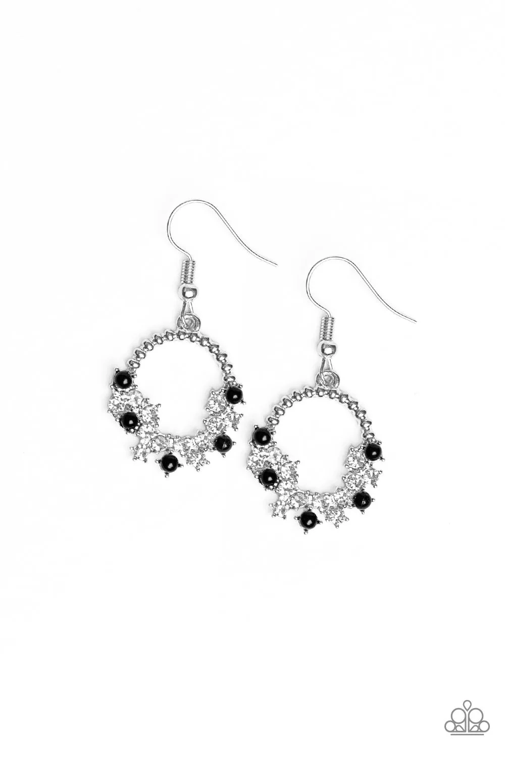 Paparazzi Refined Razzle Black Earrings