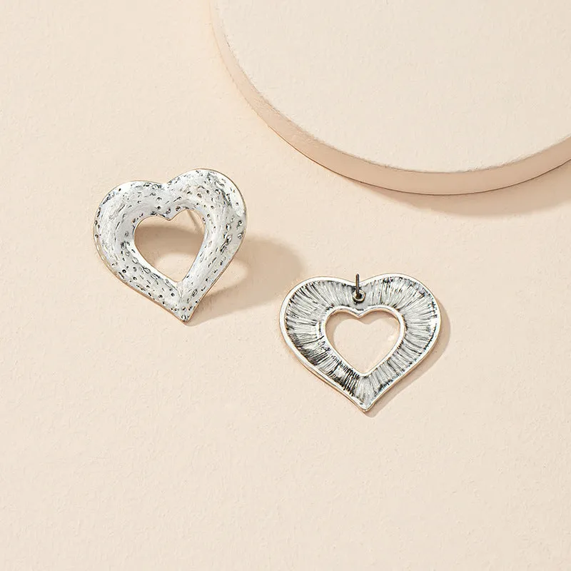 Peach Heart Earrings - Vintage French Elegance with a Modern Twist