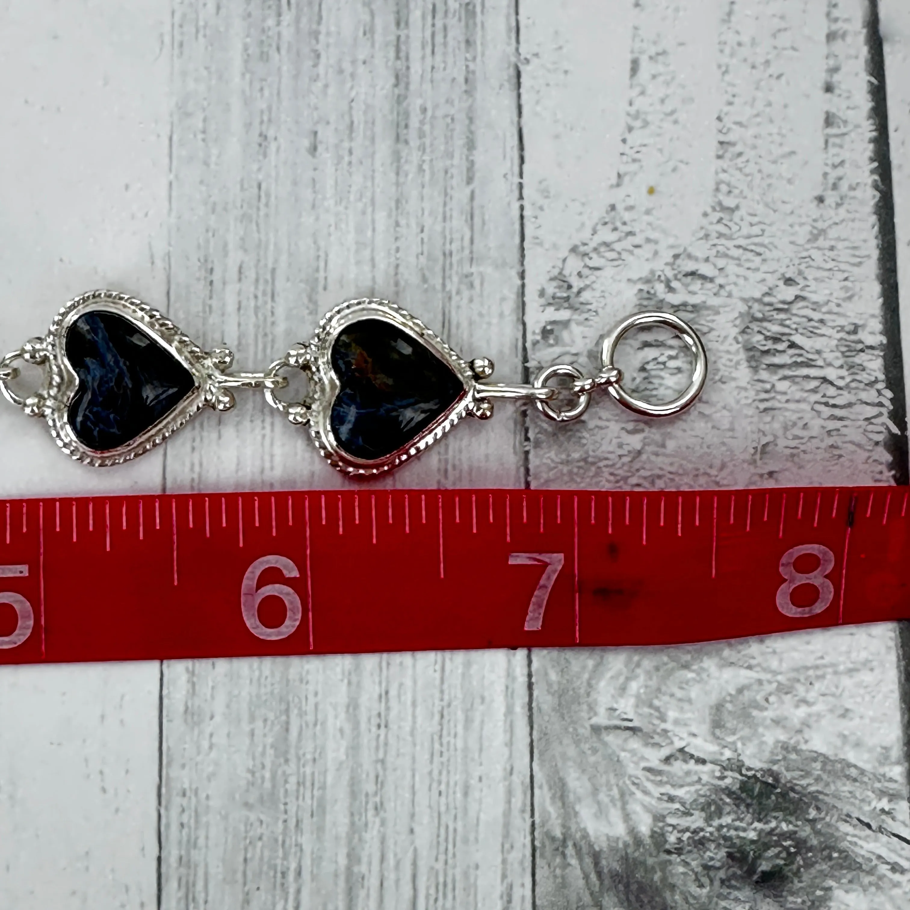 Pietersite Heart Link Bracelet