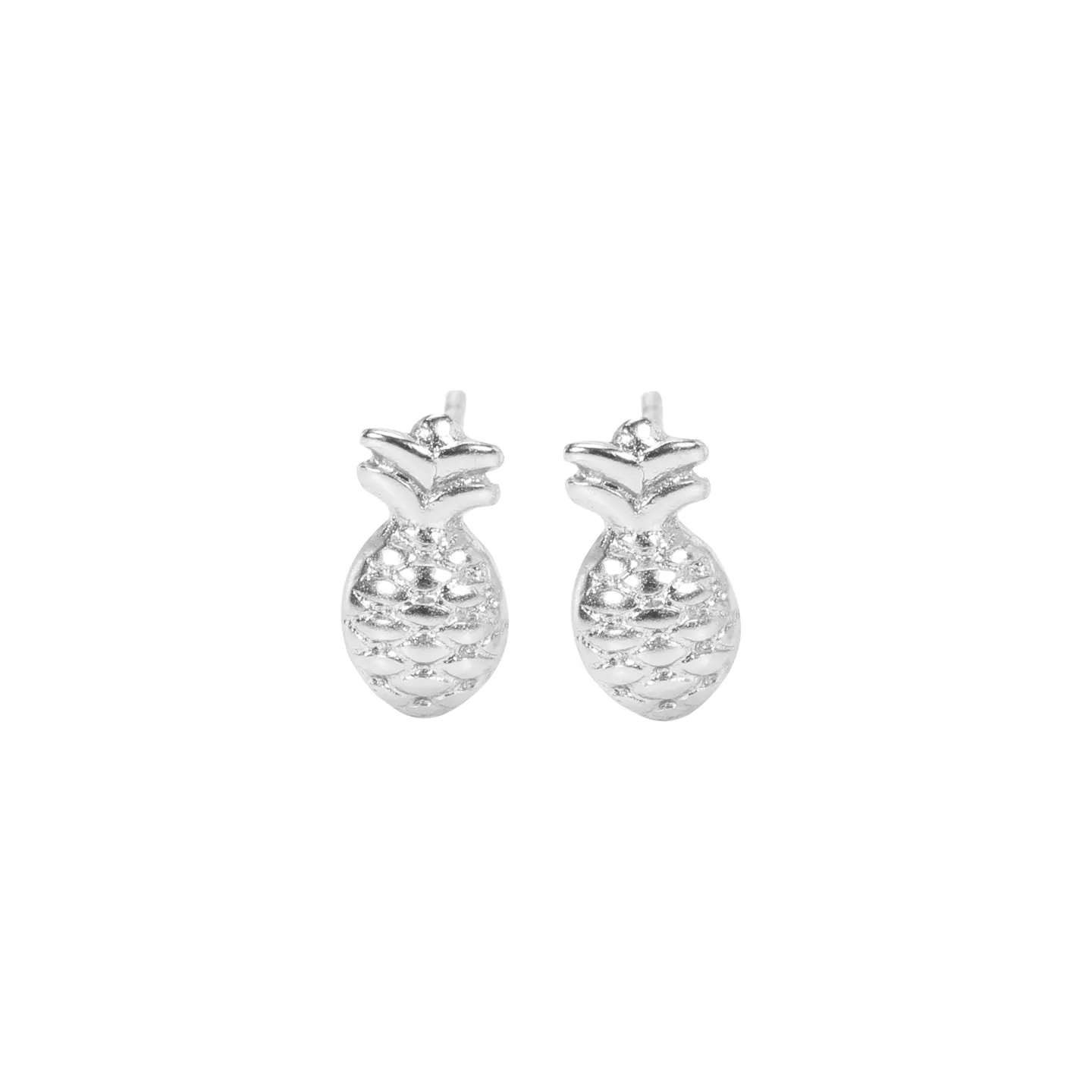 *Pineapple Earrings, Silver