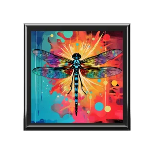 Pop Art Style Dragonfly Artwork Print Gift and Jewelry Box