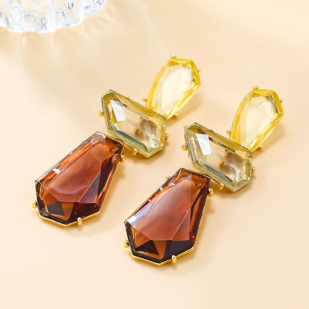 Pre Order:  Modern Geometric Resin Drop Earrings