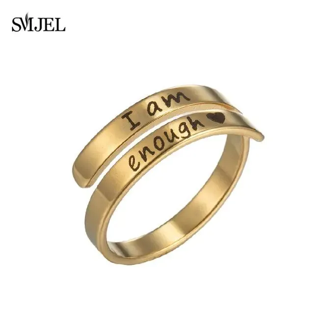 Punk Engraved Letter Ring