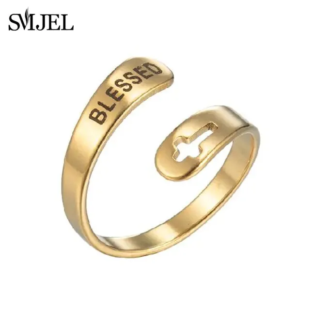 Punk Engraved Letter Ring