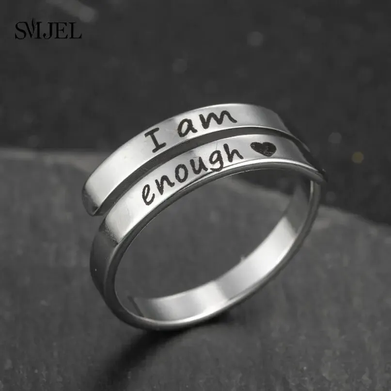 Punk Engraved Letter Ring