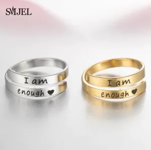 Punk Engraved Letter Ring