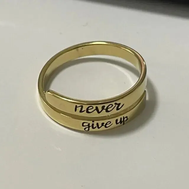 Punk Engraved Letter Ring