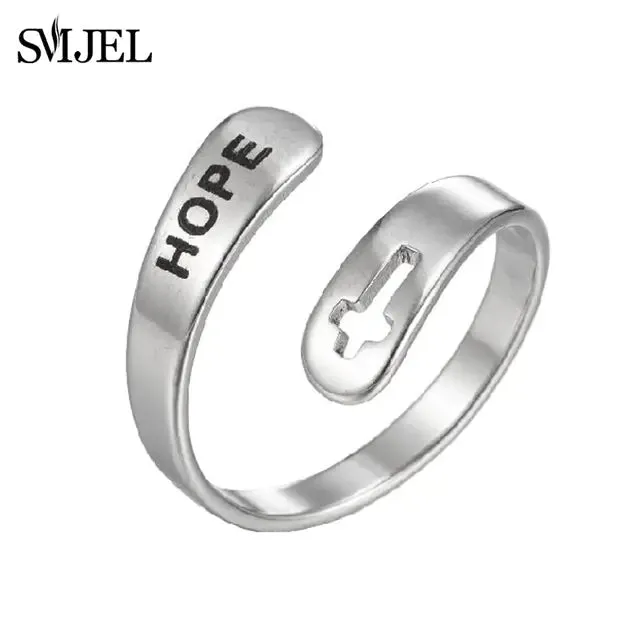 Punk Engraved Letter Ring