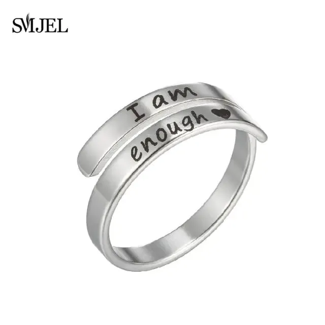 Punk Engraved Letter Ring