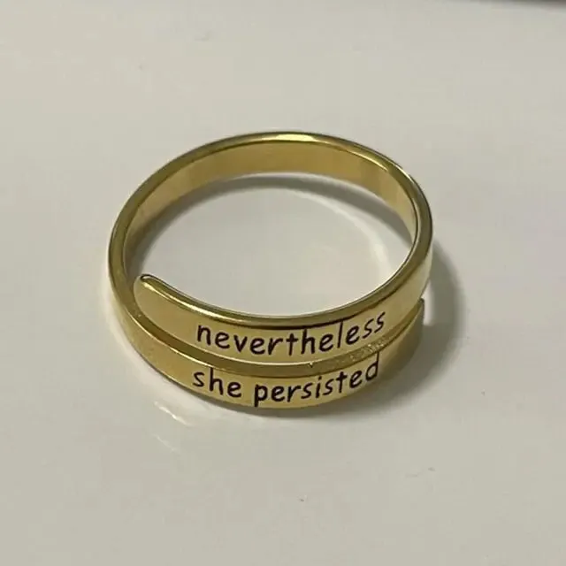 Punk Engraved Letter Ring