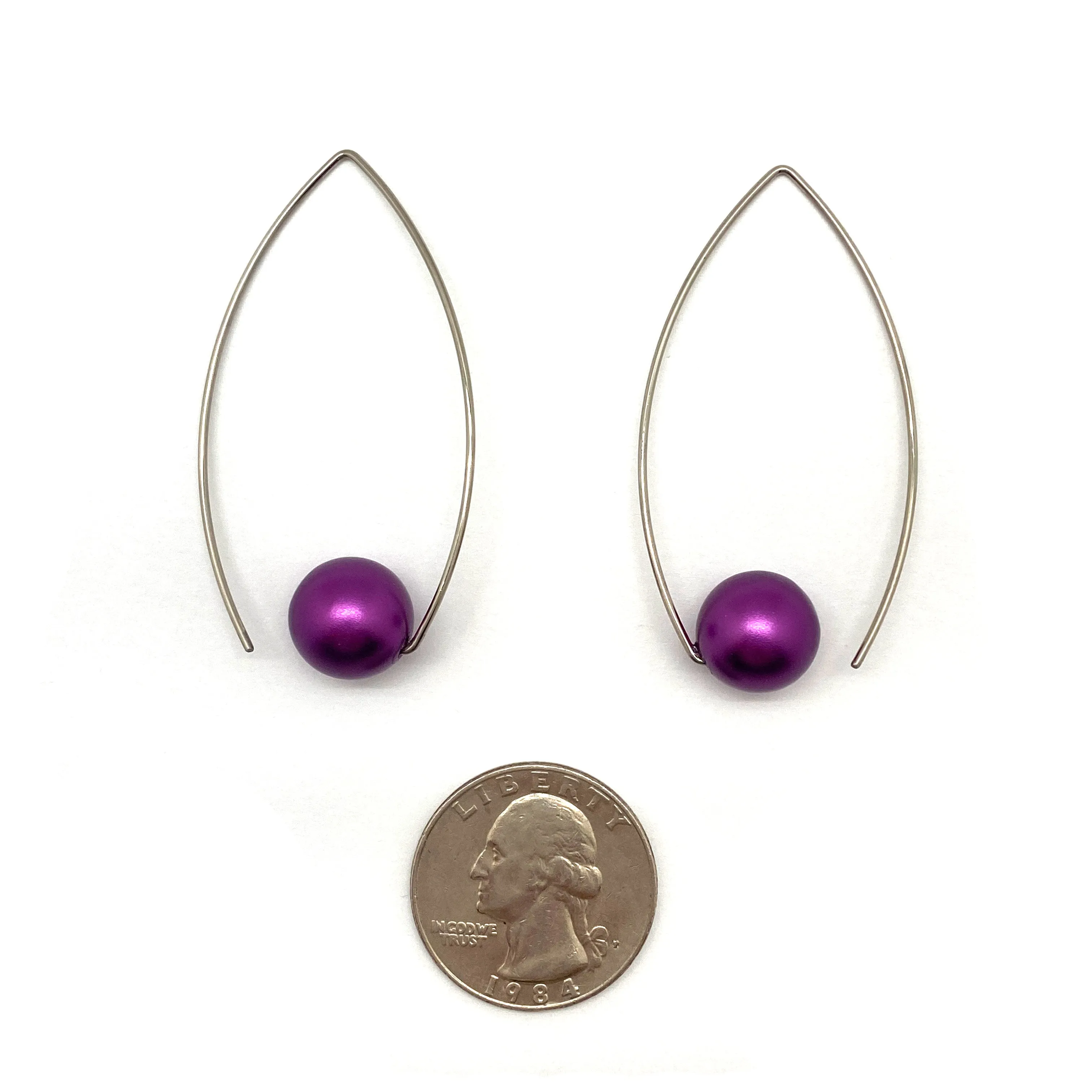 Purple Inverted Sphere Earrings