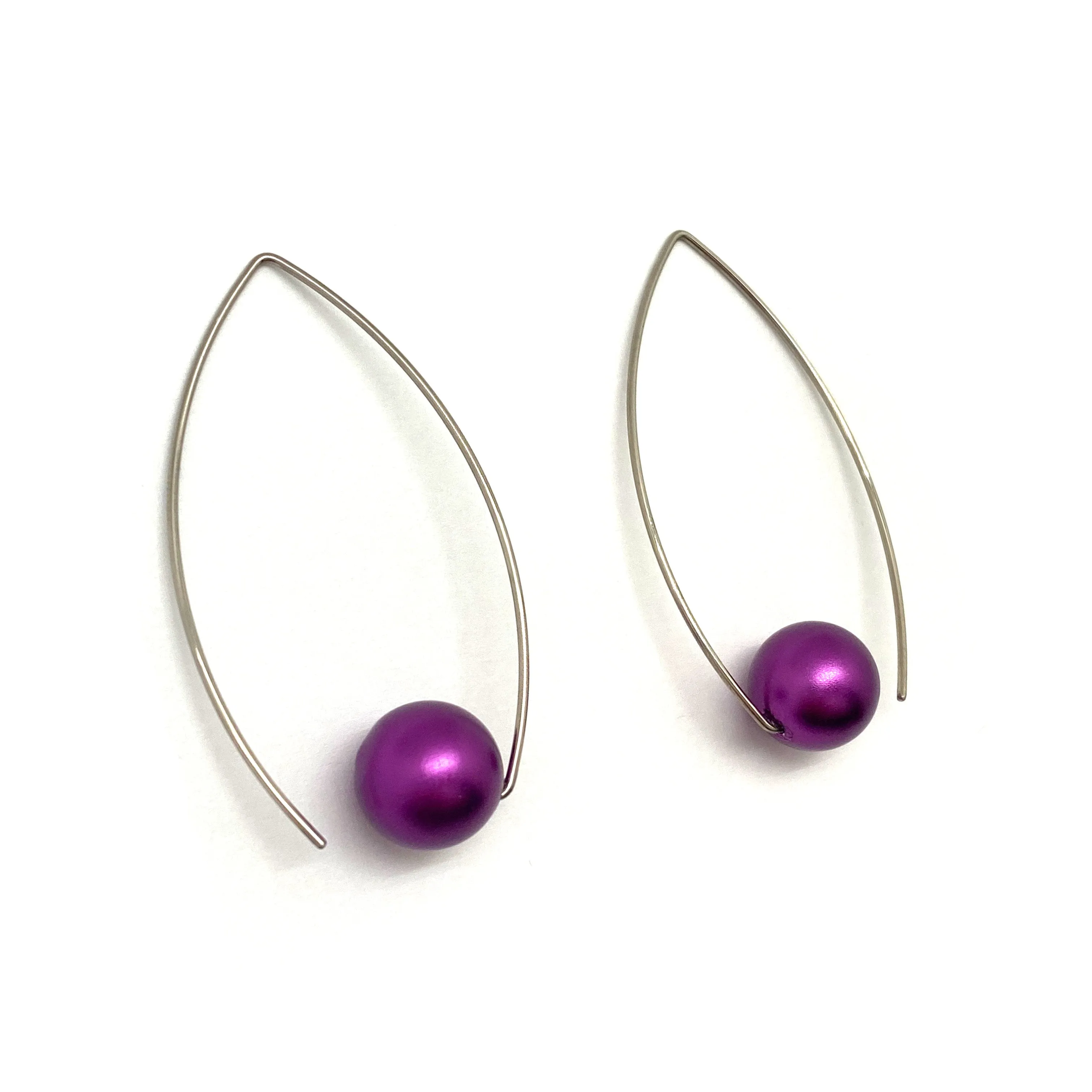 Purple Inverted Sphere Earrings