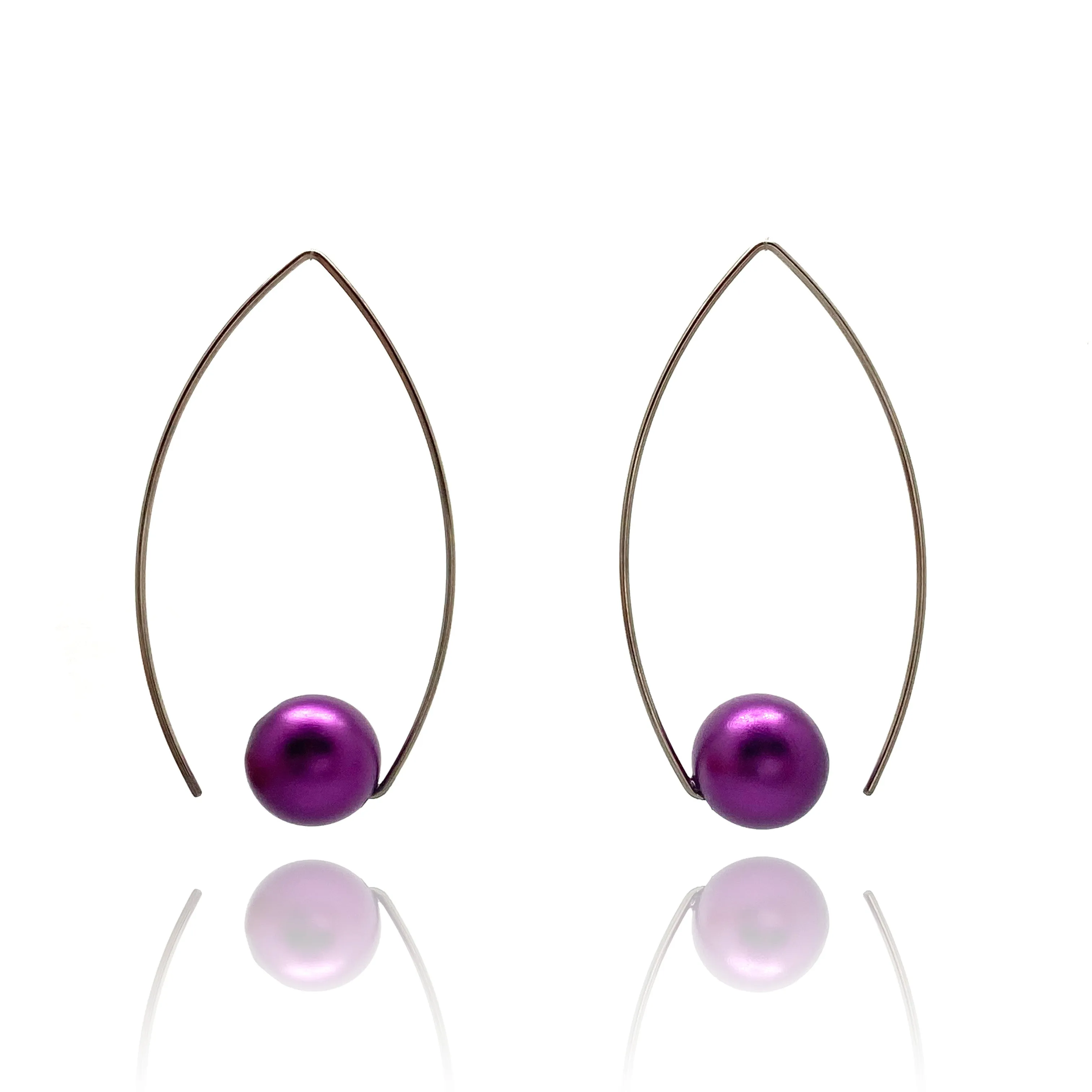 Purple Inverted Sphere Earrings