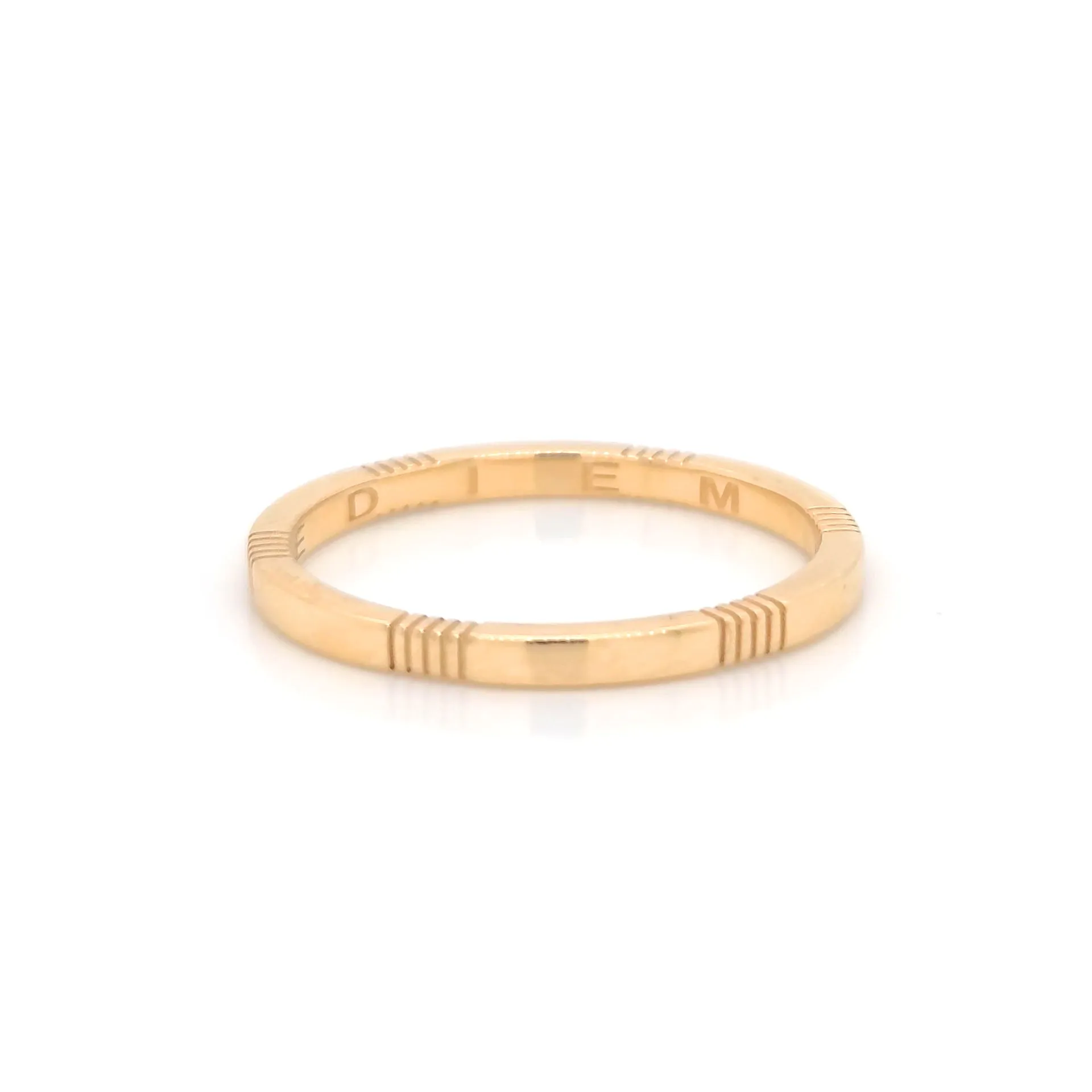 "Carpe Diem" Striped Poesy Stackable Ring