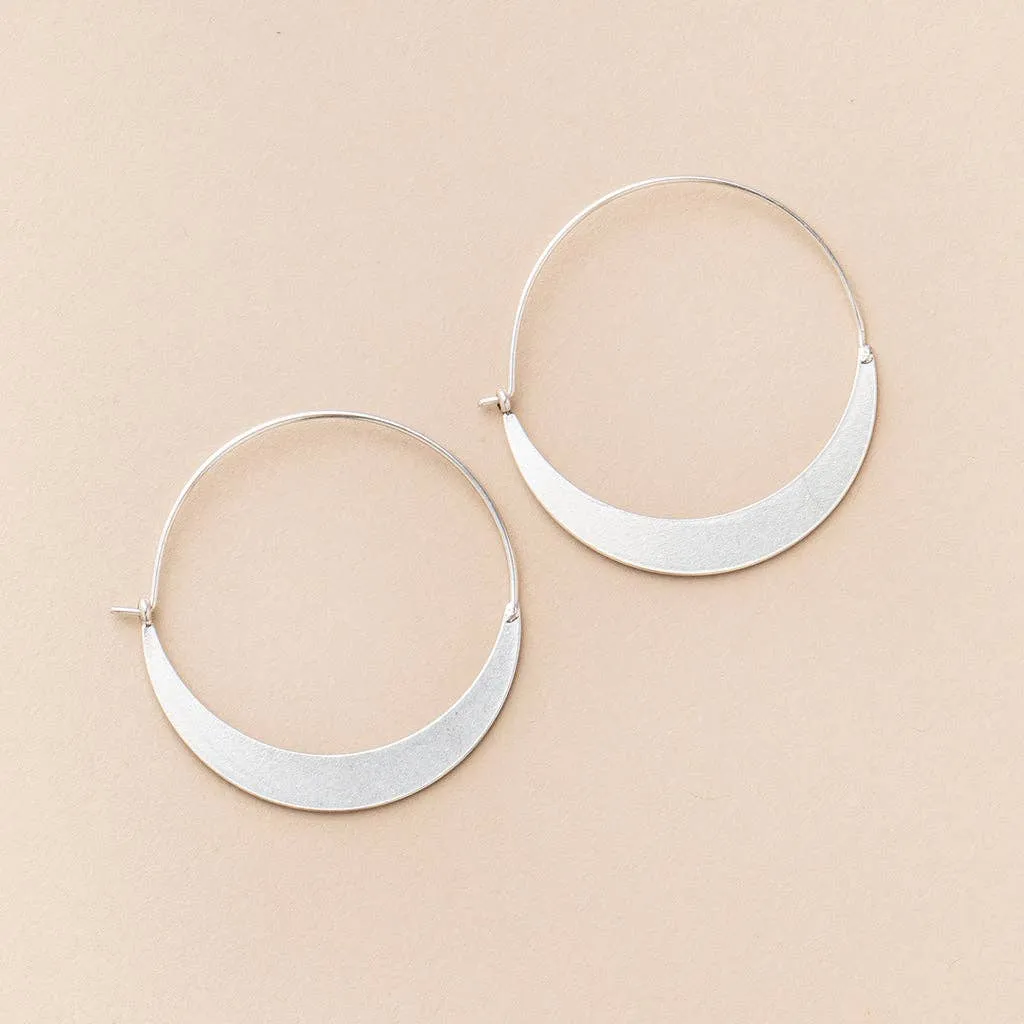 Refined Earring Collection - Crescent Hoop/Sterling Silver