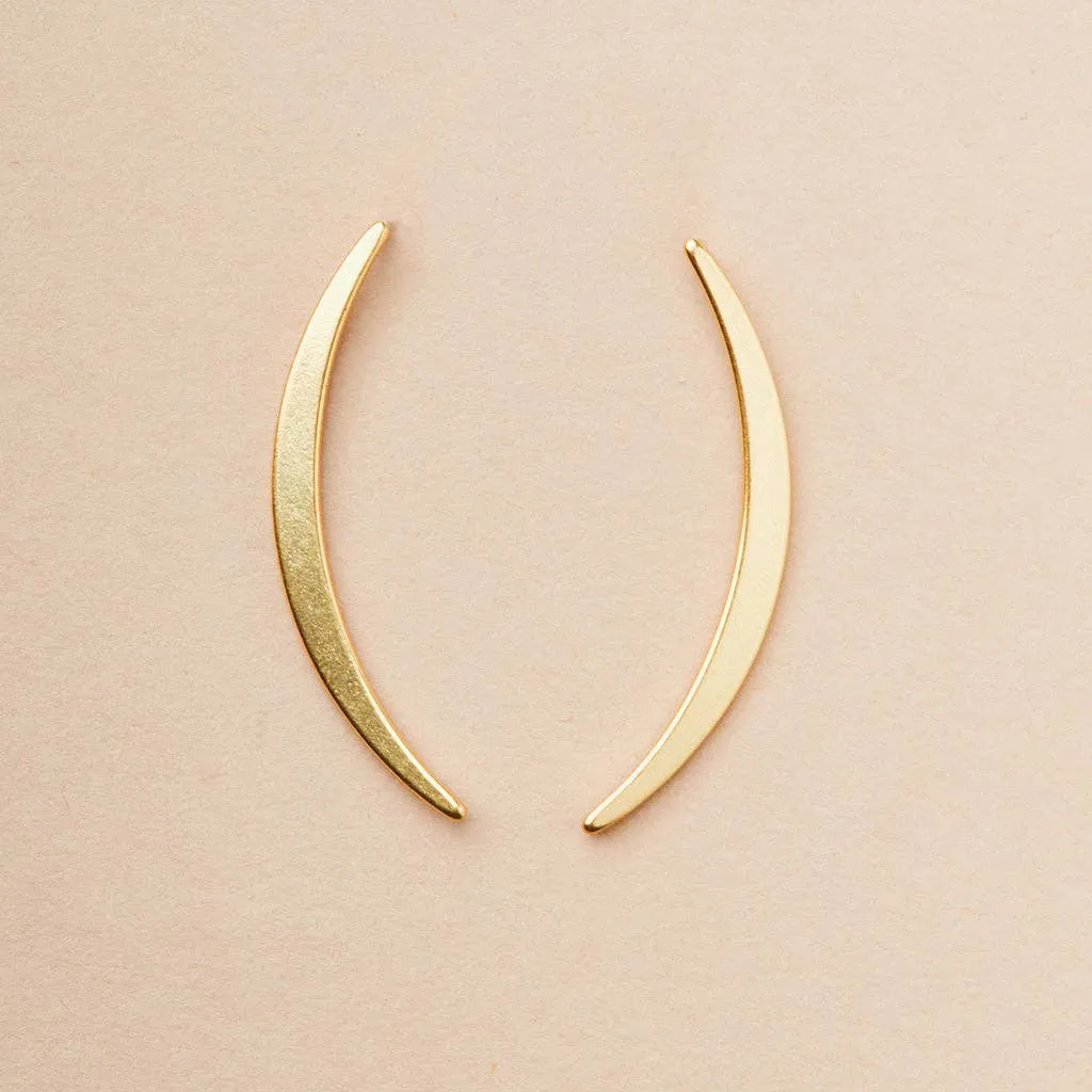 Refined Earring Collection - Gibbous Slice Stud/Gold Vermeil