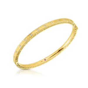 Roberto Coin Princess Diamond Satin Bangle