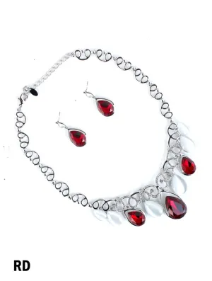 Ruby Red Rhinestone Necklace