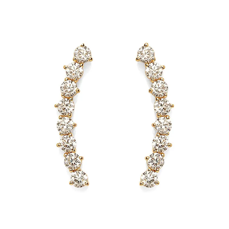 S925 CZ Climber Earrings For Women