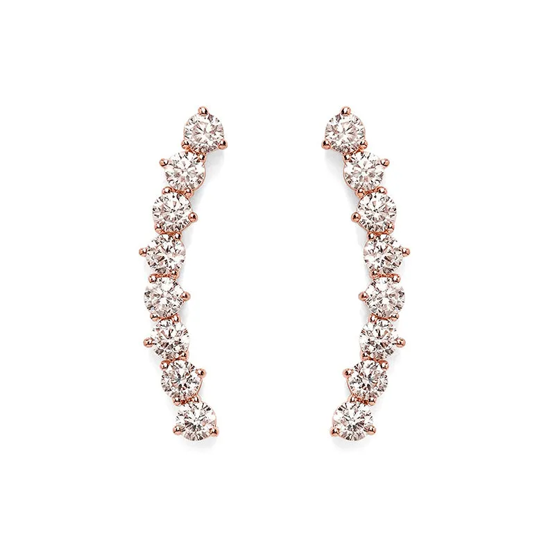 S925 CZ Climber Earrings For Women