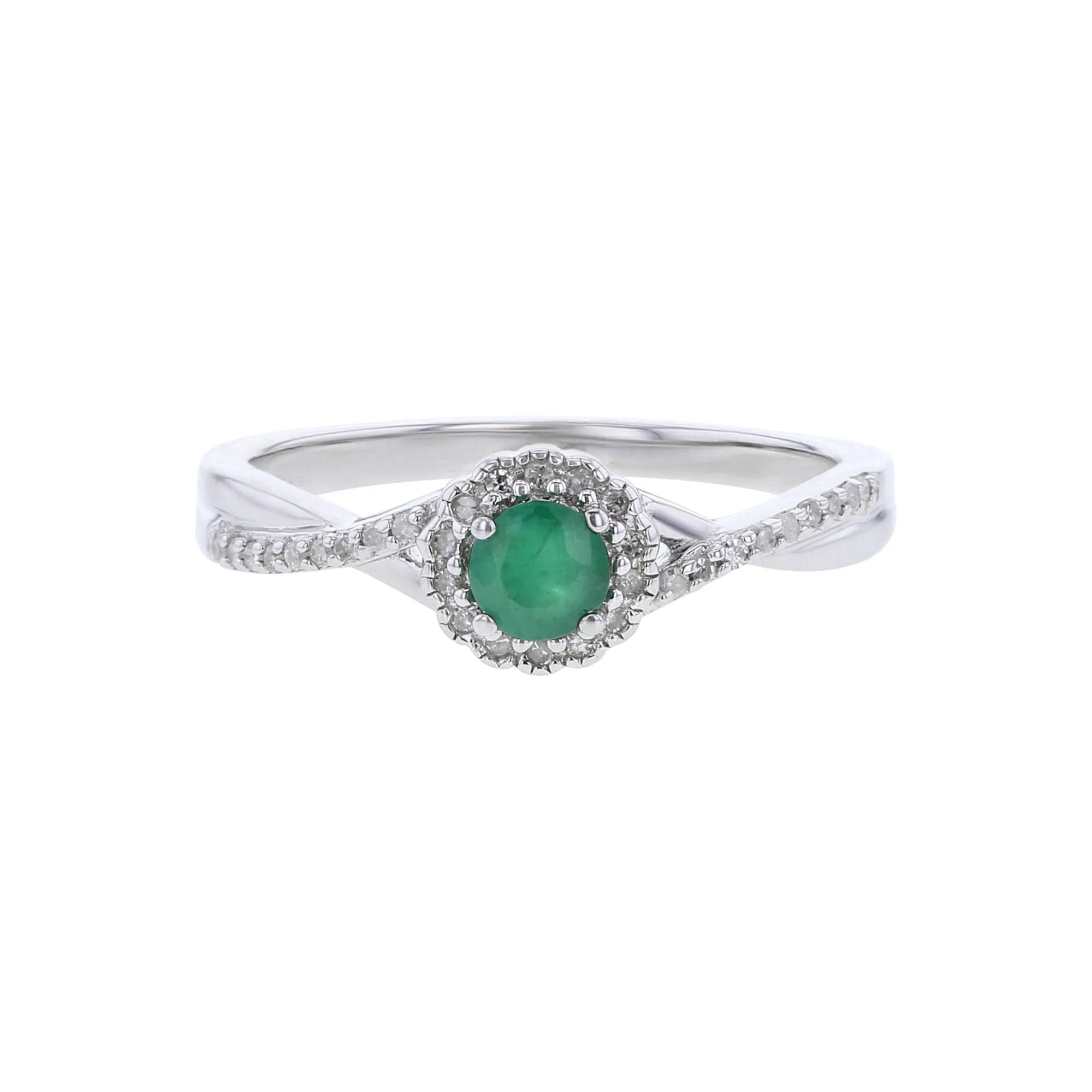 Silver Sweet Treat Emerald & Diamond Ring