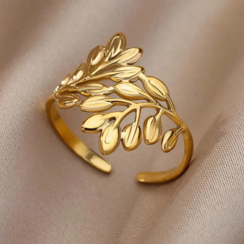 Stainless Steel Sunflower Wedding Rings for Women