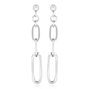 Sterling Silver 3 Link Drop Earrings