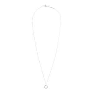 Sterling Silver Circle Diamante Pendant Necklace