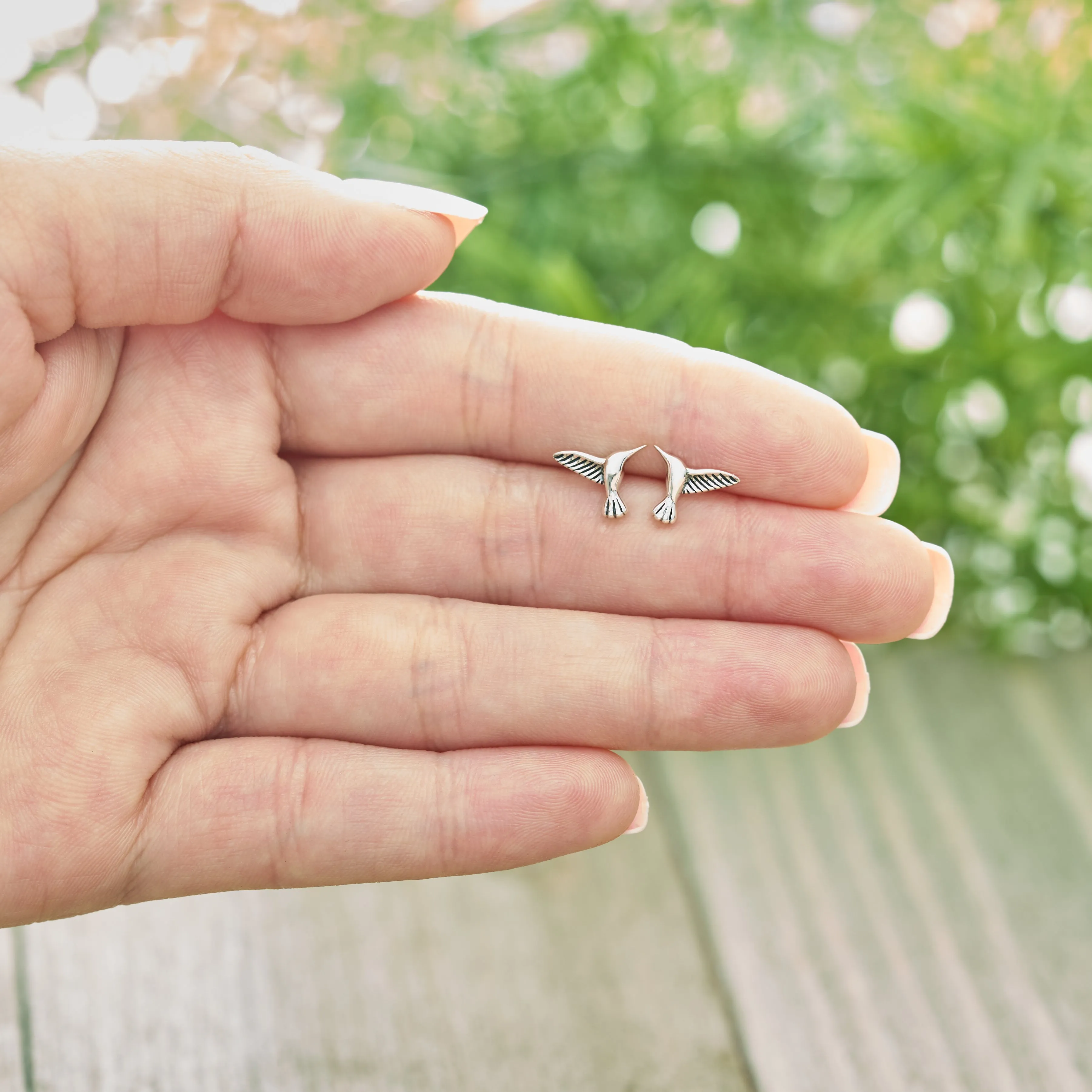 Sterling Silver Hummingbird Studs