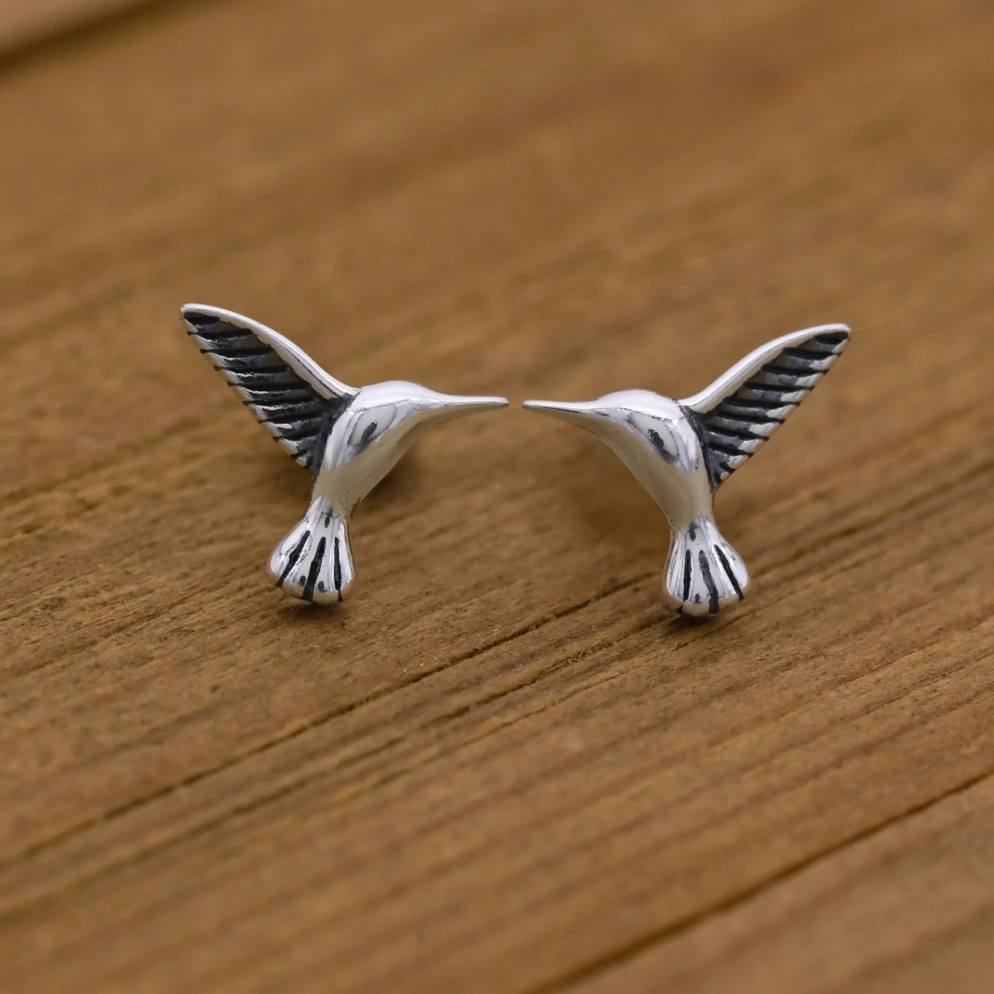 Sterling Silver Hummingbird Studs