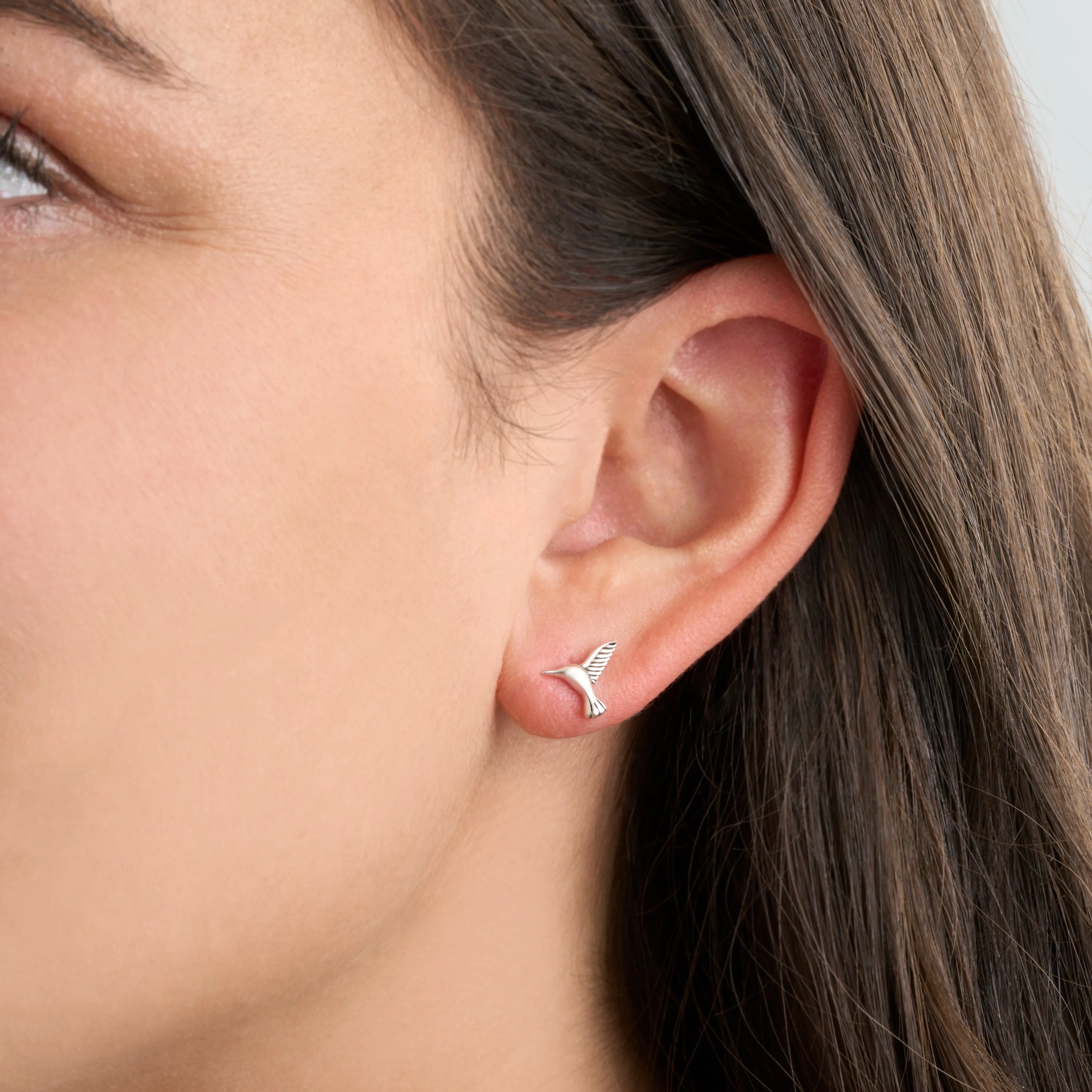 Sterling Silver Hummingbird Studs