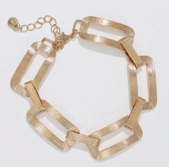 Textured Gold Link Bracelet