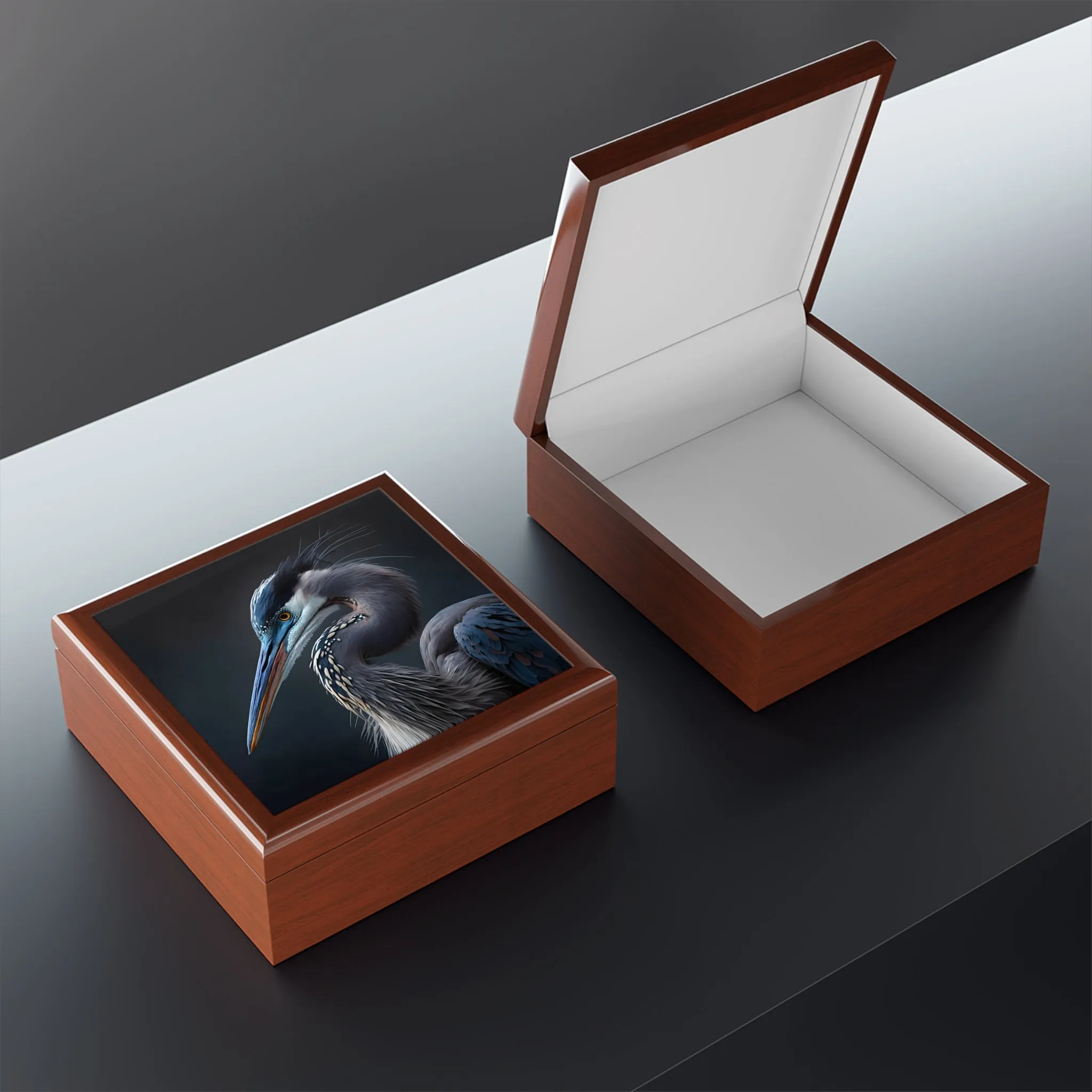 The Great Blue Heron Artwork Gift and Jewelry Box