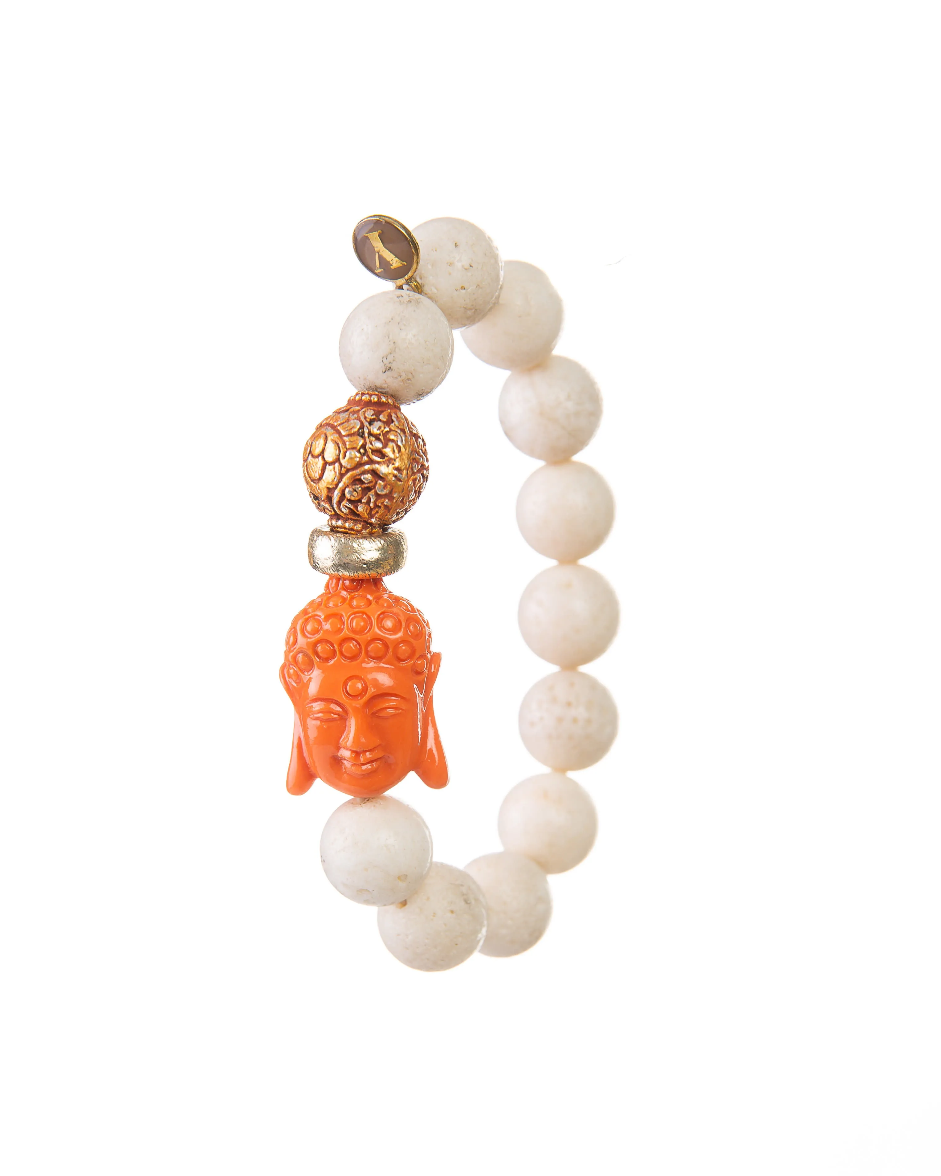 The Peace Bracelet (White Lava Buddha Bracelet)