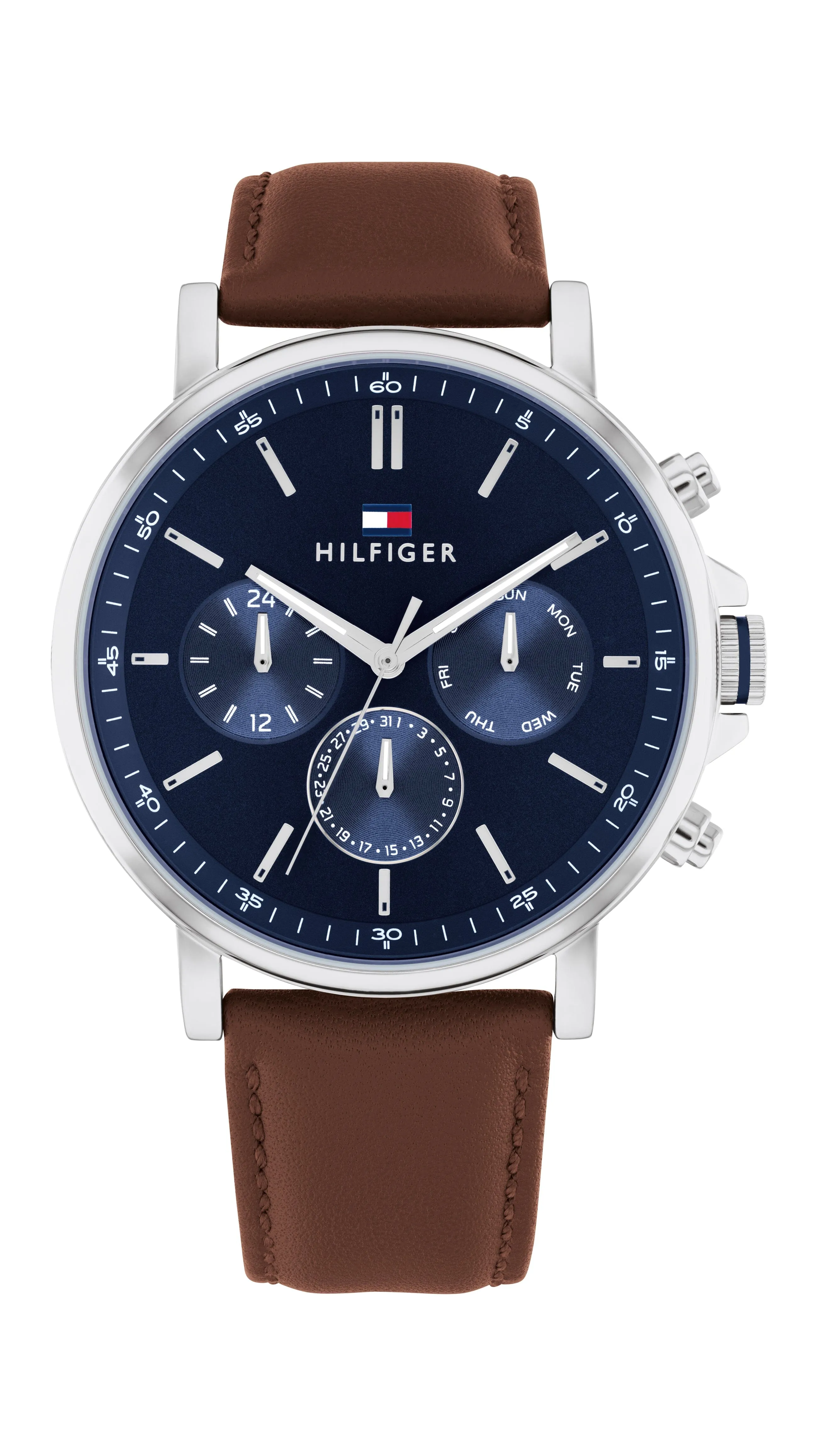 Tommy Hilfiger Tyson Brown Leather Navy Dial Men's Watch 1710585